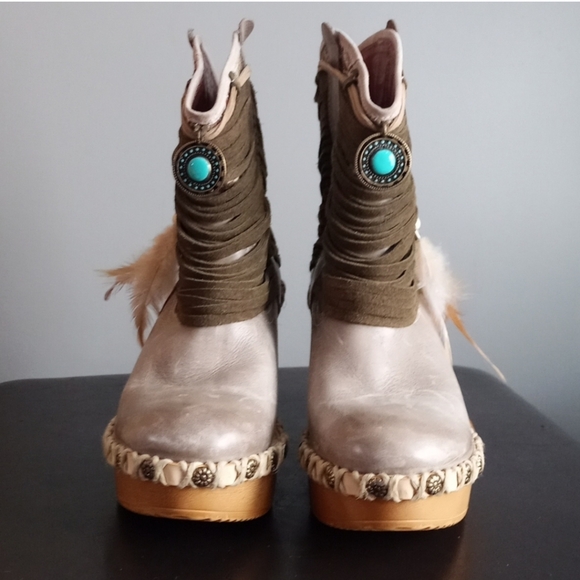 Nemonic Boho style platform cowboy boots - Picture 2 of 14